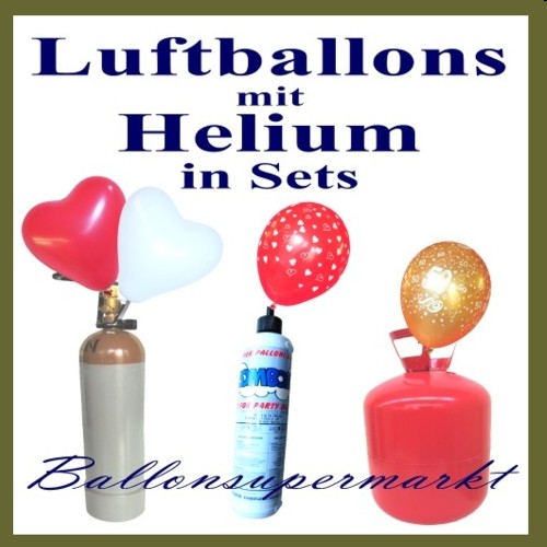 Luftballons mit Helium in Flaschen - Luftballons.biz
